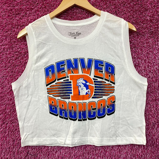 Junk Food Clothing NFL Denver Broncos Sleeveless Cropped T-Shirt Large