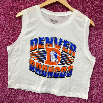 Junk Food Clothing NFL Denver Broncos Sleeveless Cropped T-Shirt Large