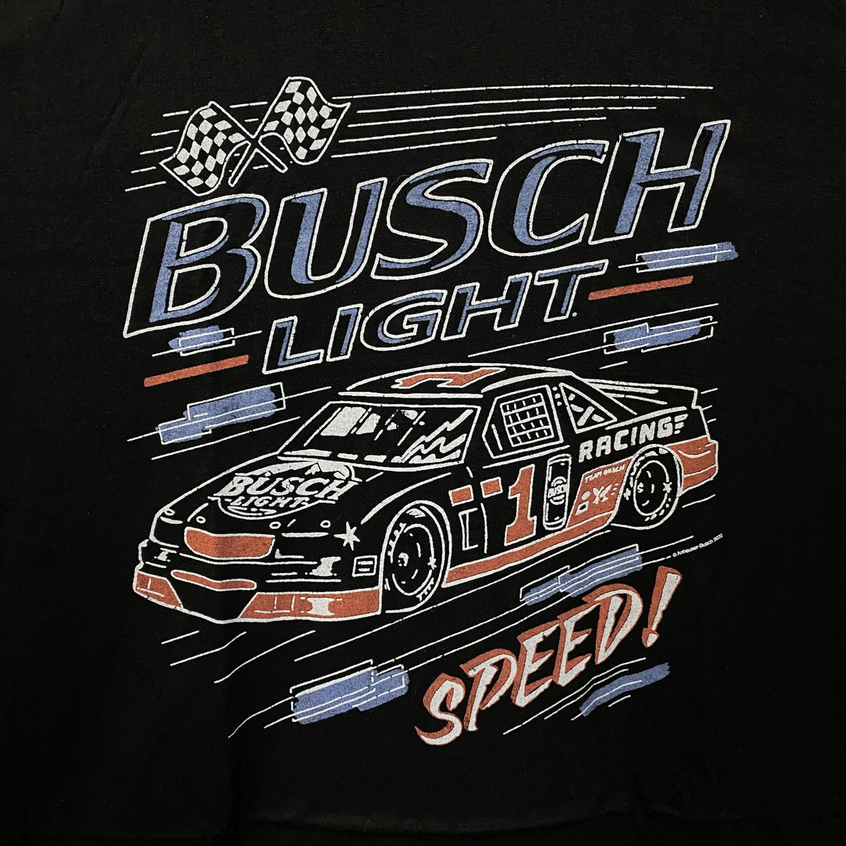 Busch Light Speed Racing Car Graphic Design T-Shirt XL