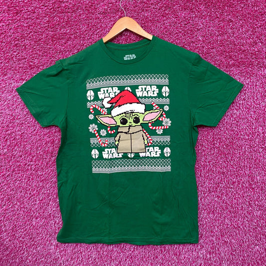 Star Wars Santa Grogu The Mandalorian Ugly Christmas Tee L