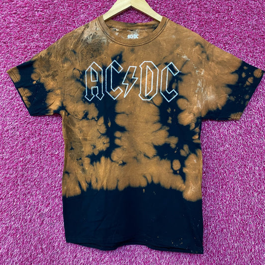 AC/DC Tie Dye Rock Band Sleeveless T-Shirt Medium
