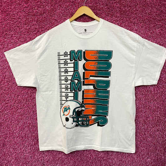 NFL Miami Dolphins Yardage Graphic Design T-shirt XL