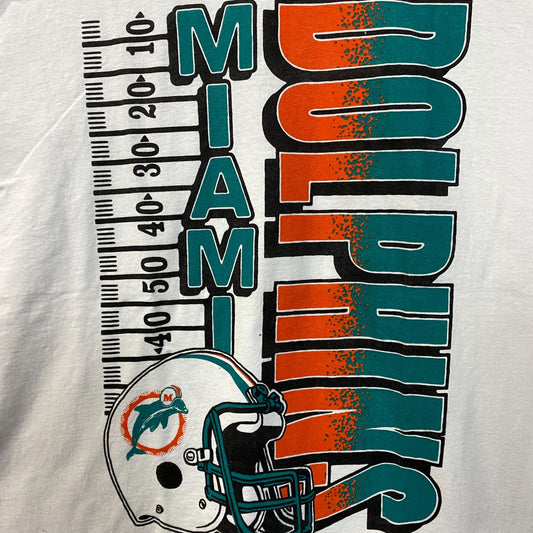 NFL Miami Dolphins Yardage Graphic Design T-shirt XL