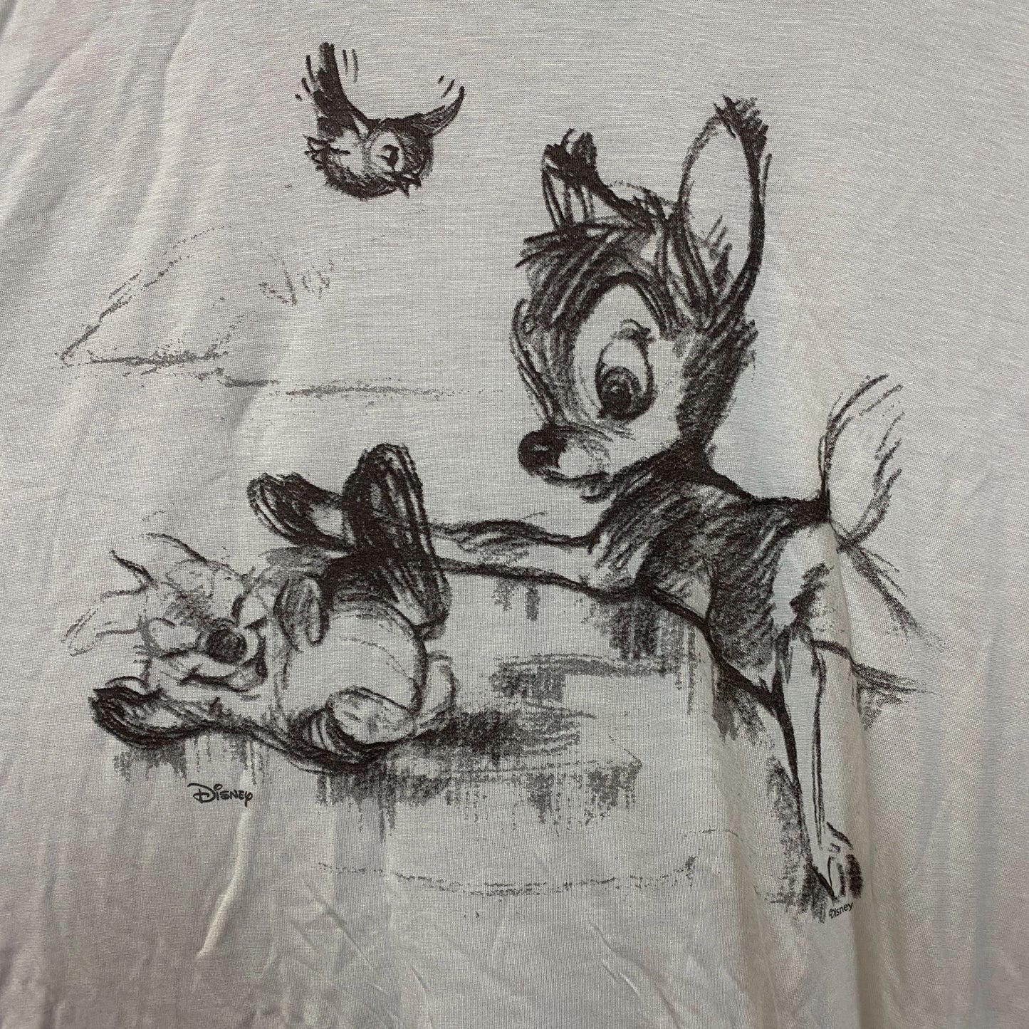 Junk Food Disney Bambi Sketch Vintage Style Graphic Tissue Tee XL
