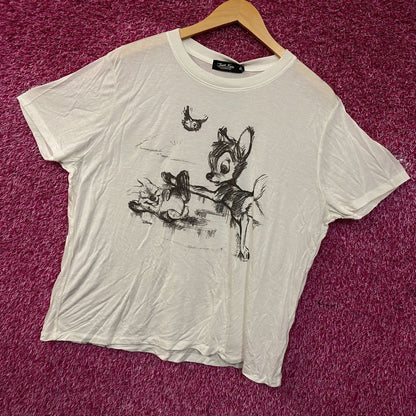 Junk Food Disney Bambi Sketch Vintage Style Graphic Tissue Tee XL