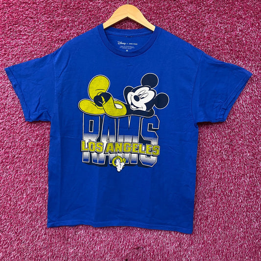Junk Food x NFL DInsey Mickey Mouse Kick Back Los Angeles Rams T-Shirt Medium