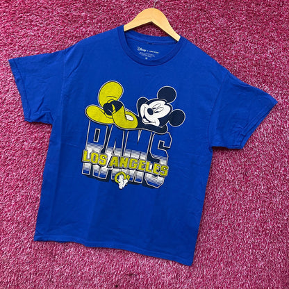 Junk Food x NFL DInsey Mickey Mouse Kick Back Los Angeles Rams T-Shirt Medium