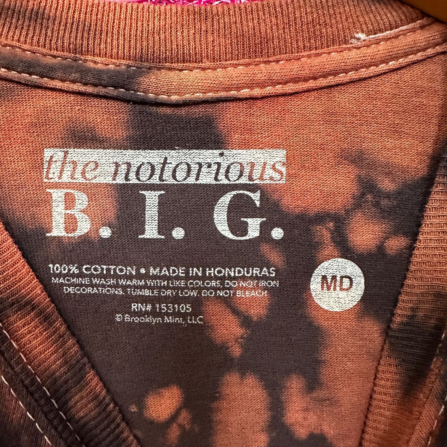 Notorious Big Bleach Dye Rap Tshirt size Medium