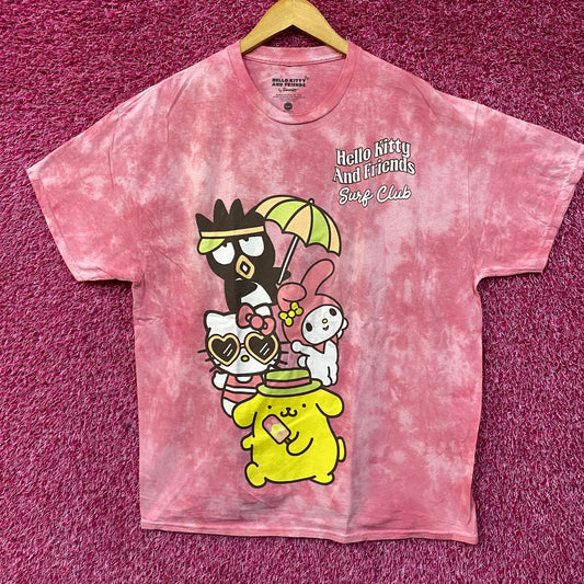 Sanrio Hello Kitty And Friends Surf Club Pink Tie Dye T-Shirt Extra Large