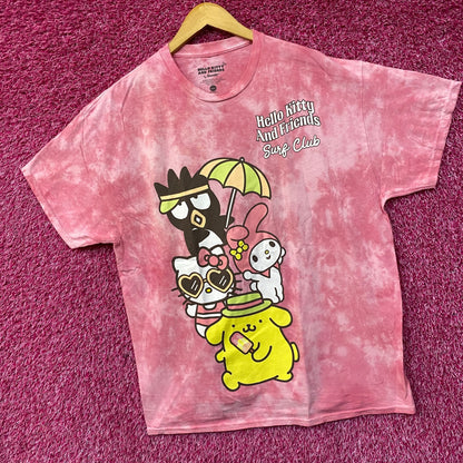 Sanrio Hello Kitty And Friends Surf Club Pink Tie Dye T-Shirt Extra Large