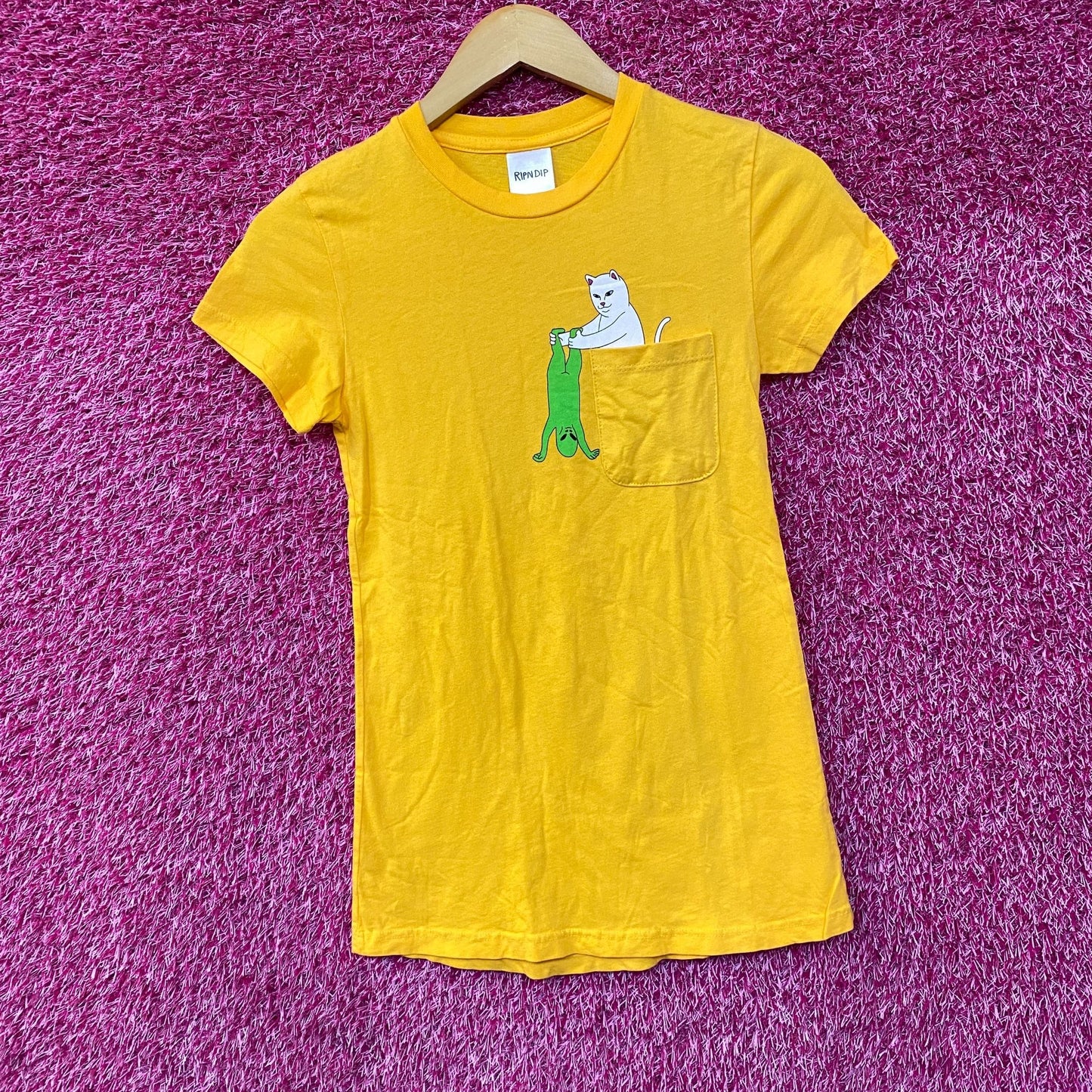 RIPNDIP Lord Nermal Break Yo Self Alien Yellow T-Shirt Extra Small