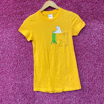 RIPNDIP Lord Nermal Break Yo Self Alien Yellow T-Shirt Extra Small