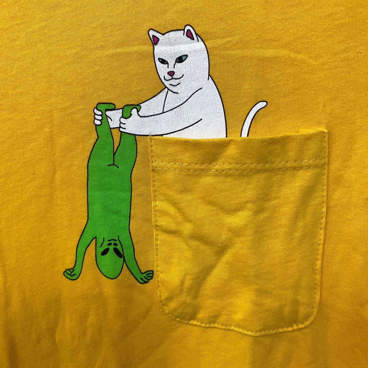 RIPNDIP Lord Nermal Break Yo Self Alien Yellow T-Shirt Extra Small