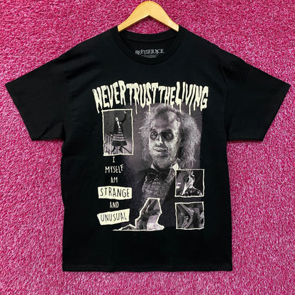 Beetle Juice Never Trust The Living Collage Graphic T-Shirt Large