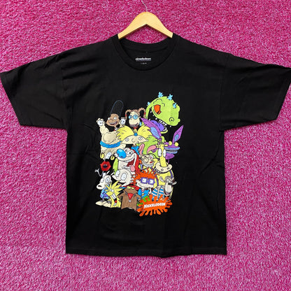 Nickelodeon 90's Cartoons Pile Up Cartoon Characters Group Shot Graphic Tee Large