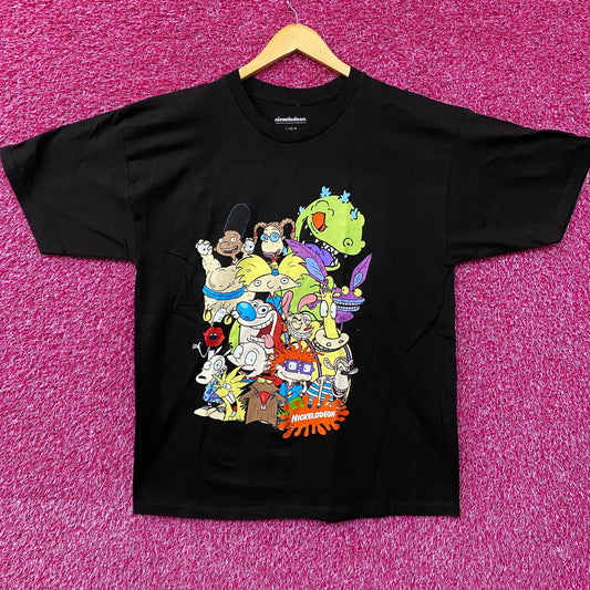 Nickelodeon 90's Cartoons Pile Up Cartoon Characters Group Shot Graphic Tee Large