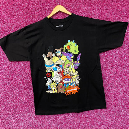 Nickelodeon 90's Cartoons Pile Up Cartoon Characters Group Shot Graphic Tee Large