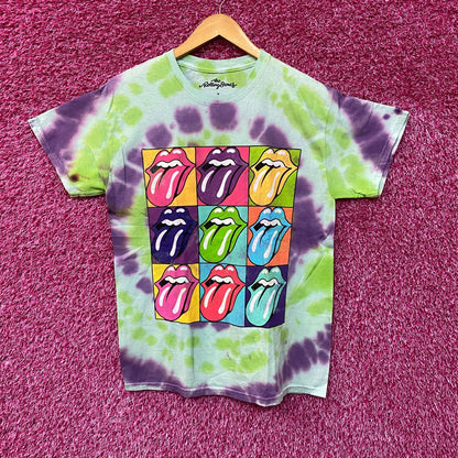 The Rolling Stones Hot Lips Art Tshirt Tie Dye tshirt size Small