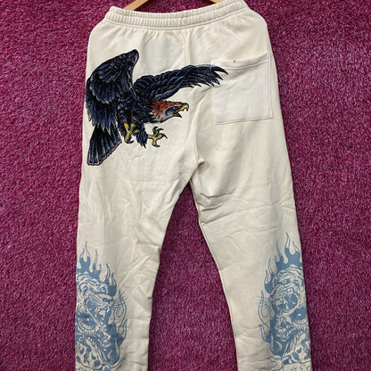 Ed Hardy x Machine Gun Kelly Americana Style Sweat Pants Size Small