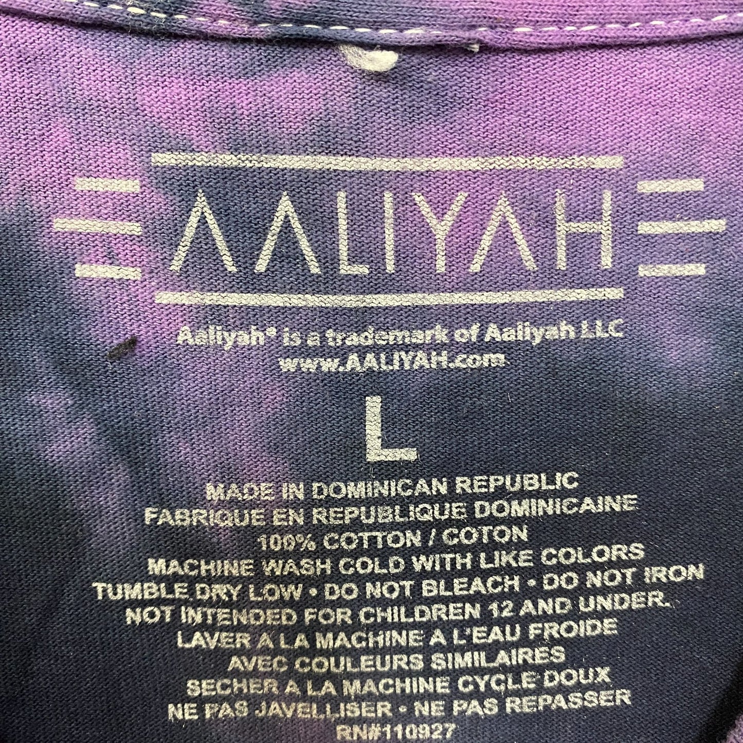 Aaliyah Princess of R&B Tie Dye T-Shirt Large