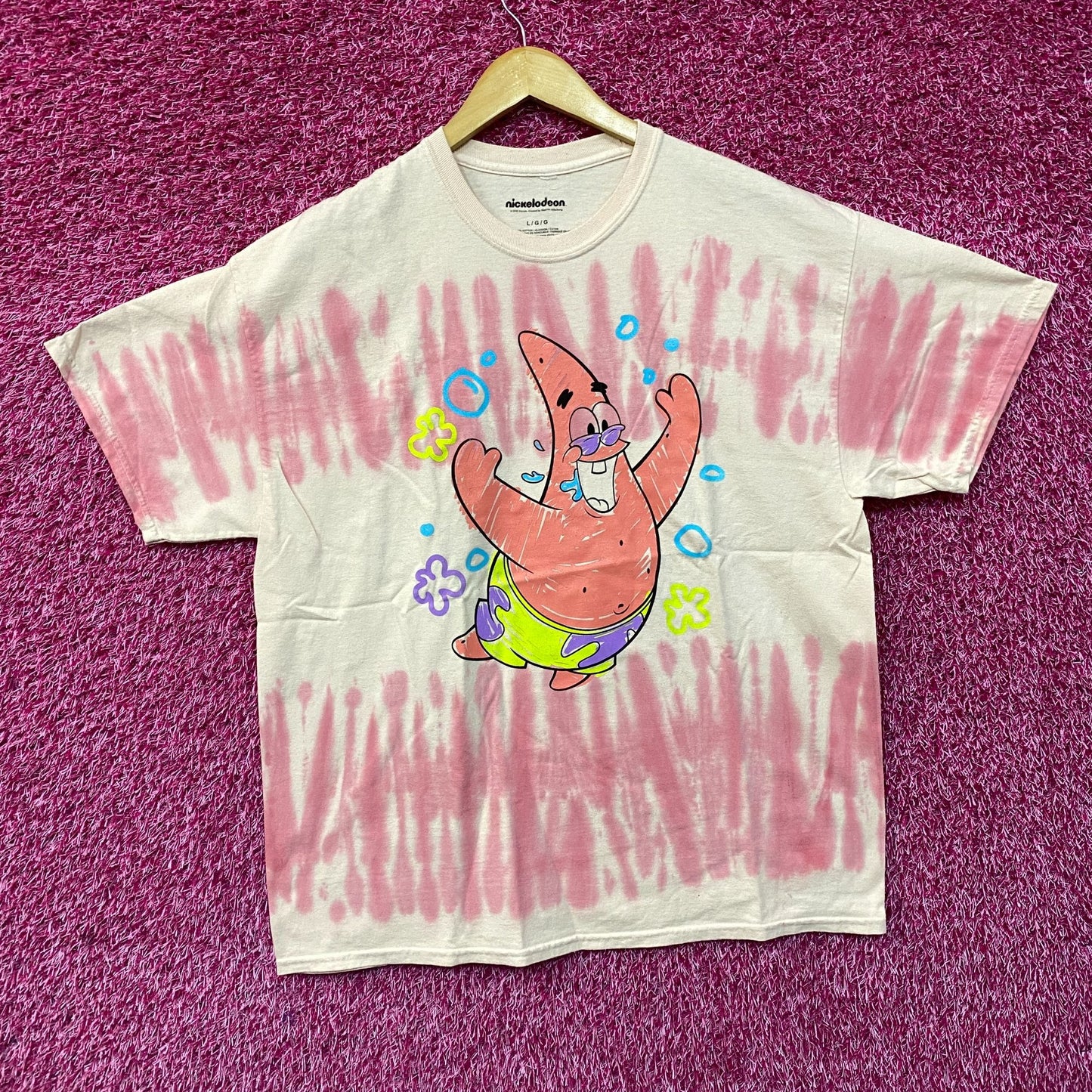 Nickelodeon SpongeBob SquarePants Patrick Star Tie Dye T-Shirt Large