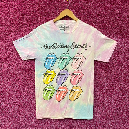 The Rolling Stones  Pastel Tie Dye Rock Tshirt size Small