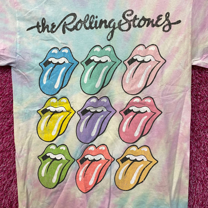 The Rolling Stones  Pastel Tie Dye Rock Tshirt size Small