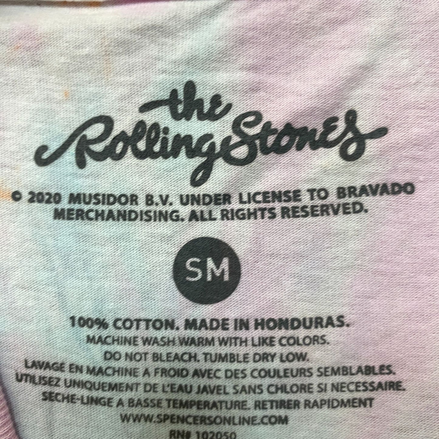 The Rolling Stones  Pastel Tie Dye Rock Tshirt size Small