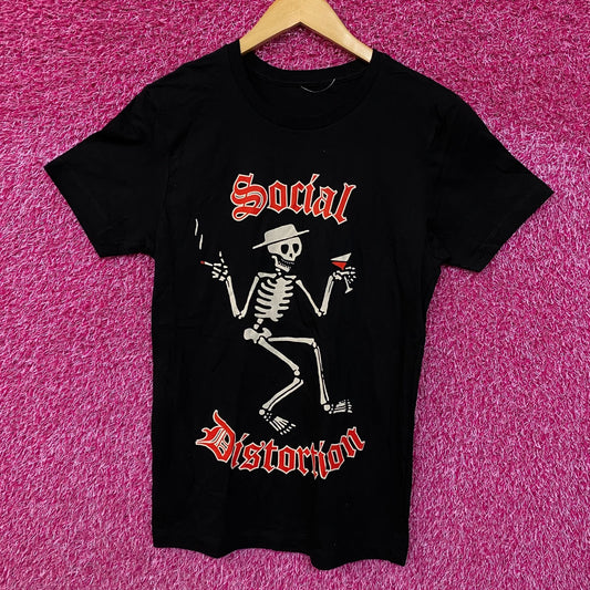 Social Distortion Skelly Drinking & Smoking Punk Band Tee S