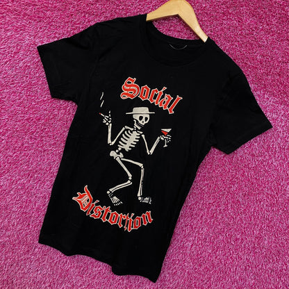 Social Distortion Skelly Drinking & Smoking Punk Band Tee S