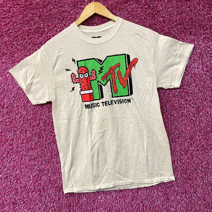 MTV Music Television Cactus Logo Beige T-Shirt Medium