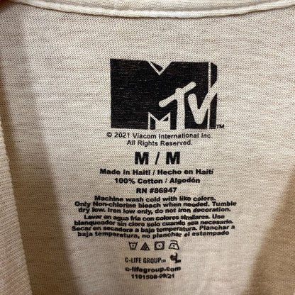 MTV Music Television Cactus Logo Beige T-Shirt Medium