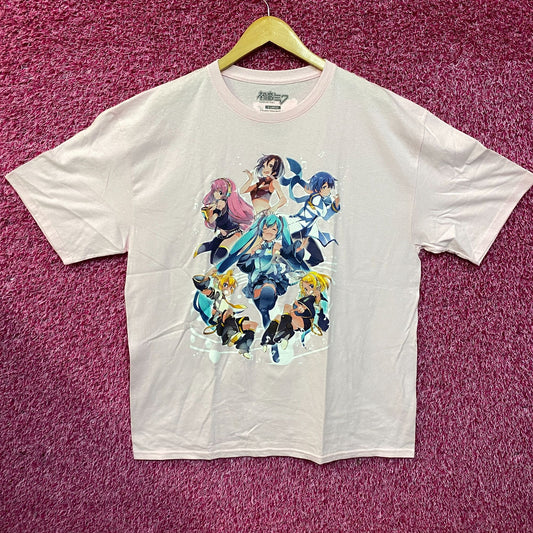 Hatsune Miku Vocaloid Group Pink T-Shirt XL