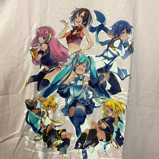 Hatsune Miku Vocaloid Group Pink T-Shirt XL
