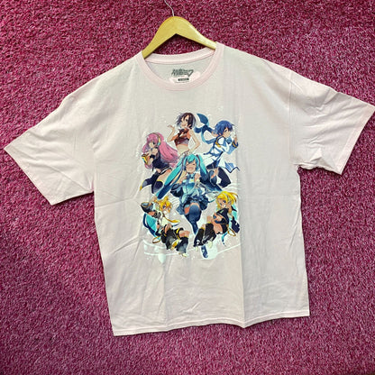 Hatsune Miku Vocaloid Group Pink T-Shirt XL