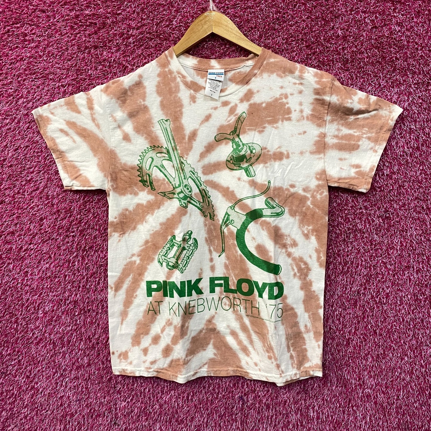Pink Floyd at Knebworth 75 Rock Show Tie Dye T-Shirt Small