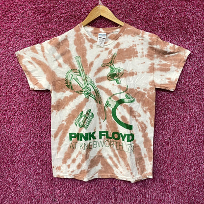 Pink Floyd at Knebworth 75 Rock Show Tie Dye T-Shirt Small