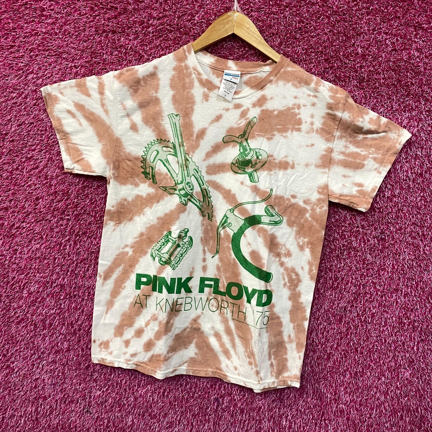 Pink Floyd at Knebworth 75 Rock Show Tie Dye T-Shirt Small