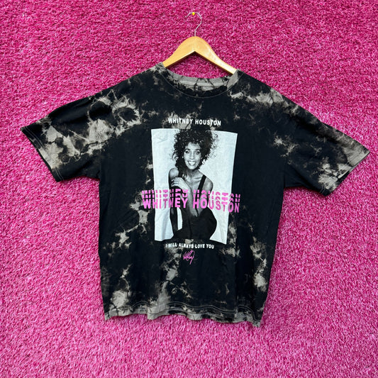 Whitney Houston I Will Always Love You bleach dye shirt size XL