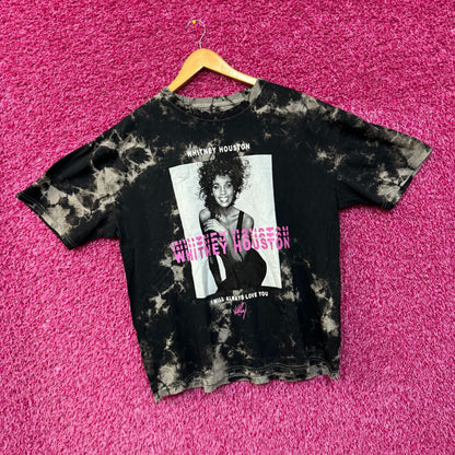 Whitney Houston I Will Always Love You bleach dye shirt size XL