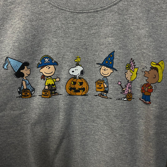 Junk Food Clothing Peanuts Halloween Costume Line Art Crewneck Sweatshirt Medium