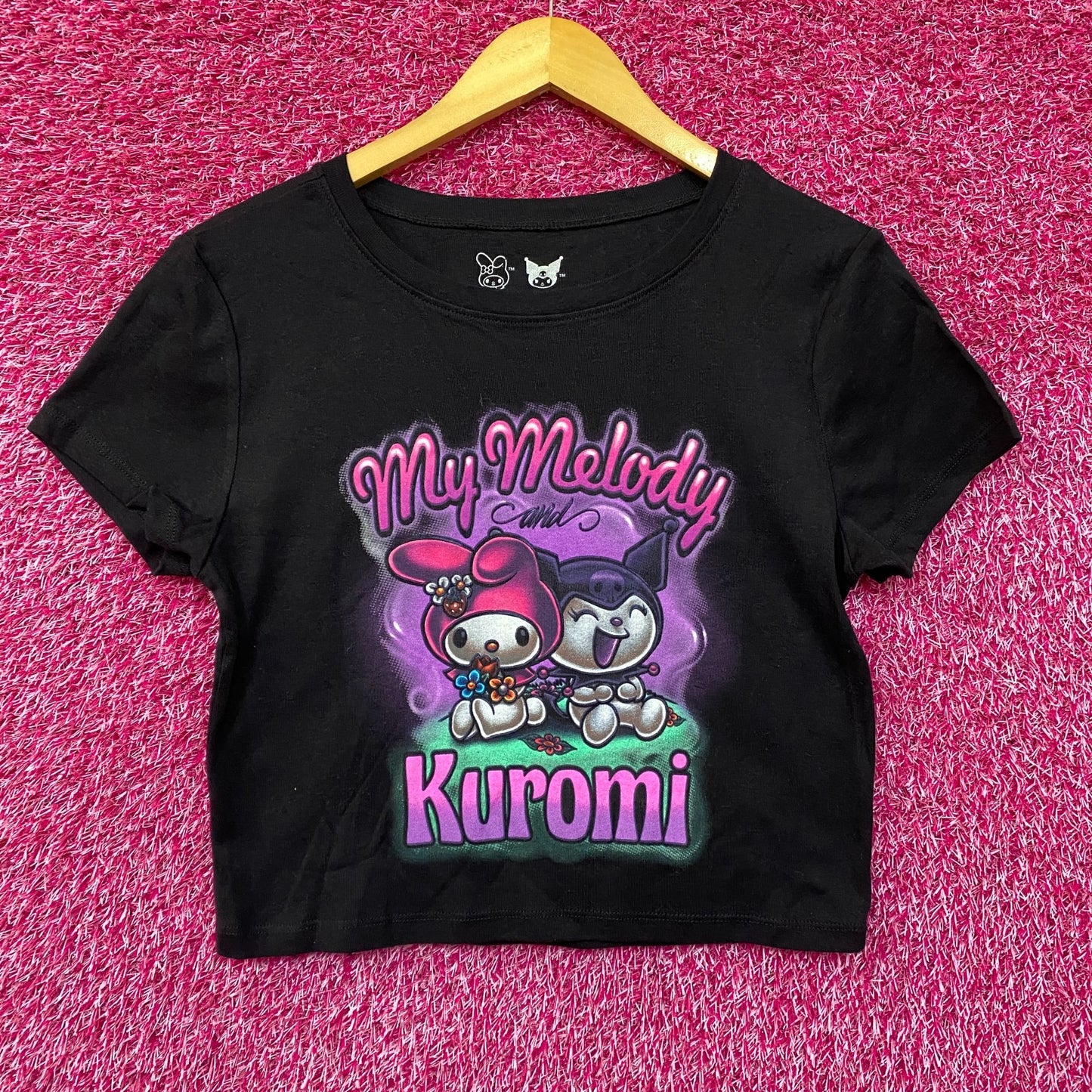 My Melody and Kuromi Airbrush Kawaii Sanrio Crop Top L