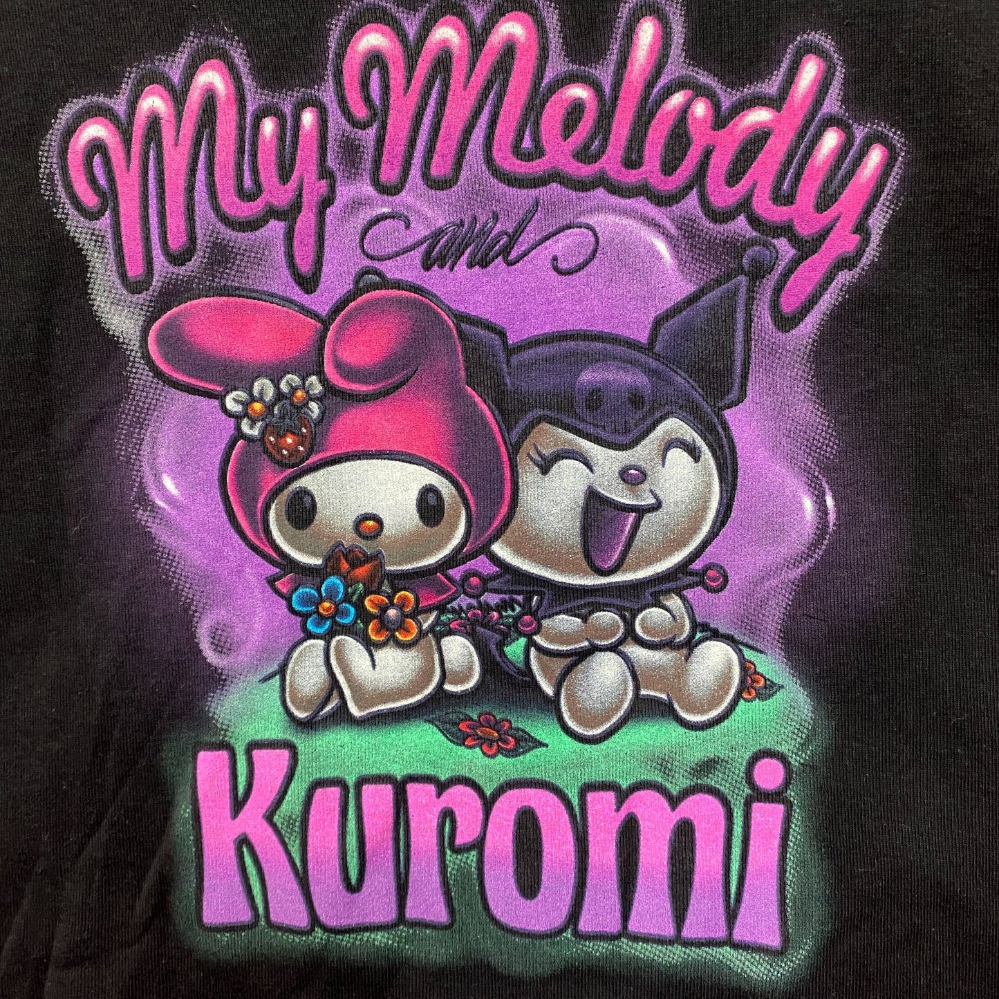 My Melody and Kuromi Airbrush Kawaii Sanrio Crop Top L
