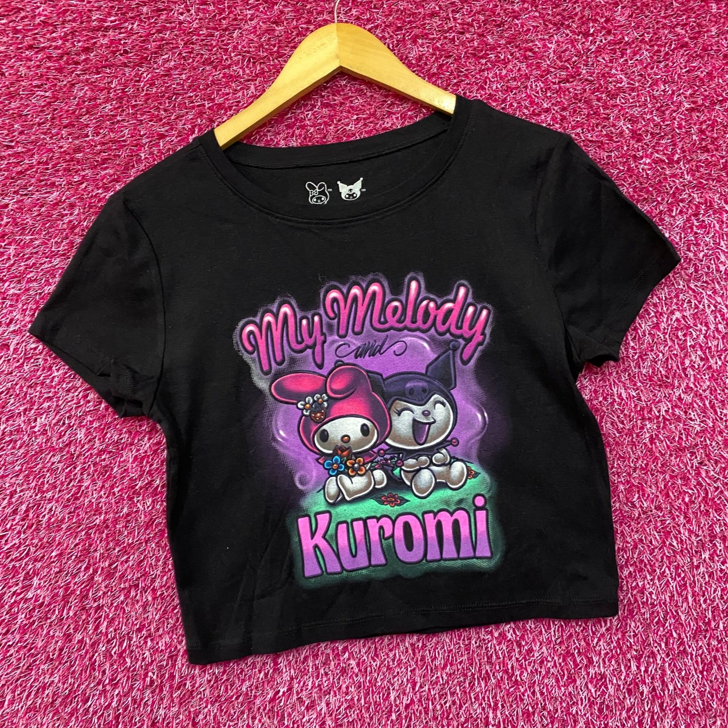 My Melody and Kuromi Airbrush Kawaii Sanrio Crop Top L