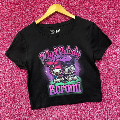 My Melody and Kuromi Airbrush Kawaii Sanrio Crop Top L
