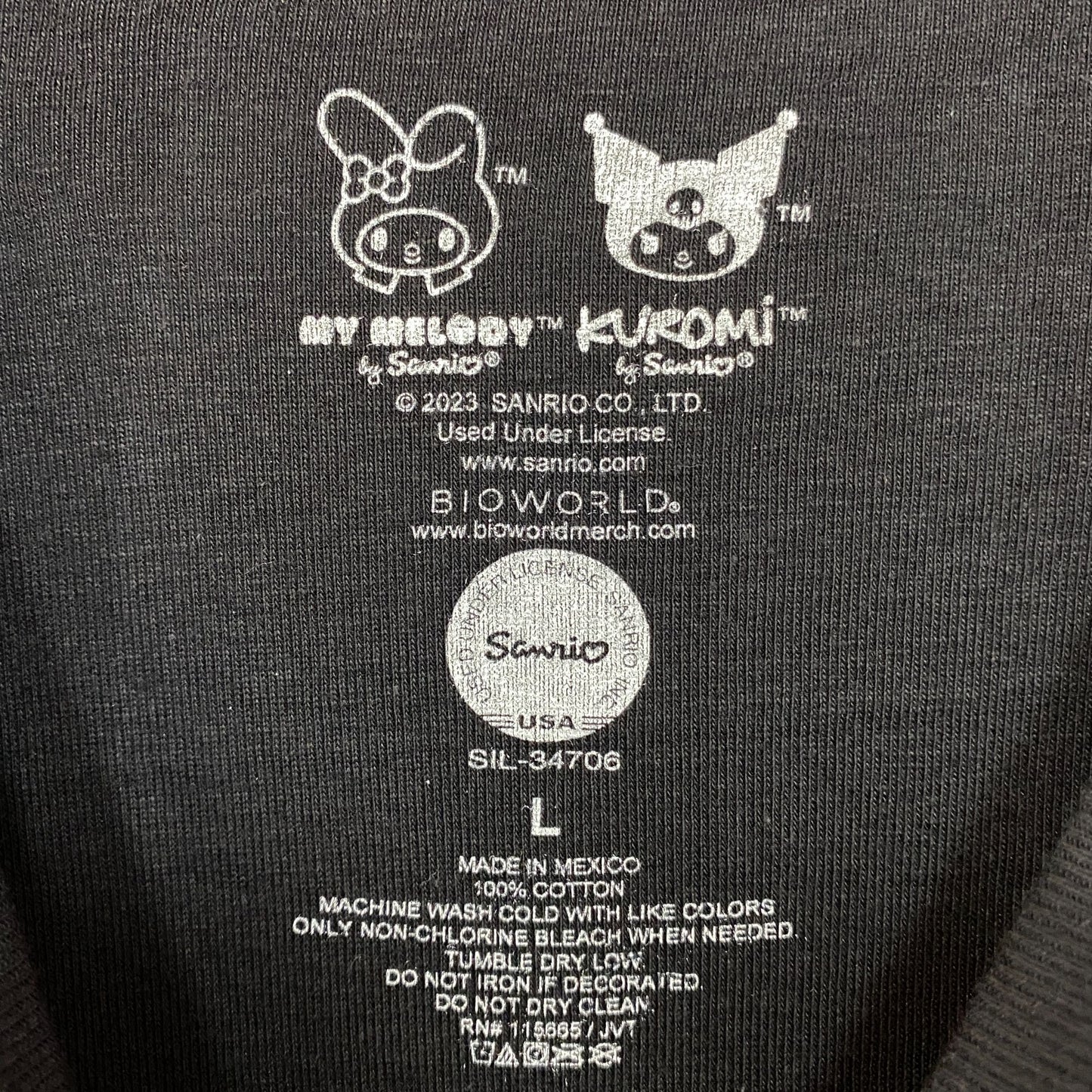 My Melody and Kuromi Airbrush Kawaii Sanrio Crop Top L
