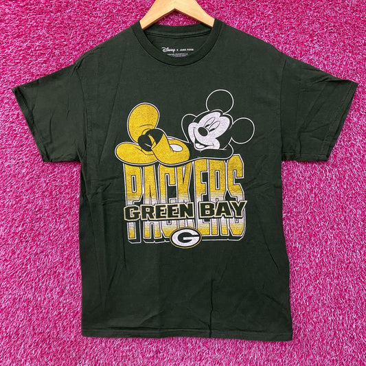 Disney x Junk Food NFL Green Bay Packers Mickey Mouse Kick Back Green Shirt Small