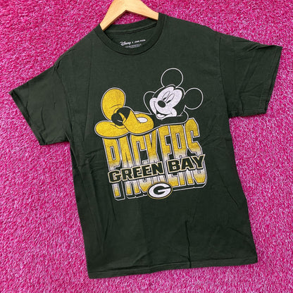 Disney x Junk Food NFL Green Bay Packers Mickey Mouse Kick Back Green Shirt Small
