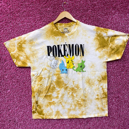 Pokemon Pikachu Grookey Scorbunny Sobble Gold Yellow Tie-Dye Shirt XL