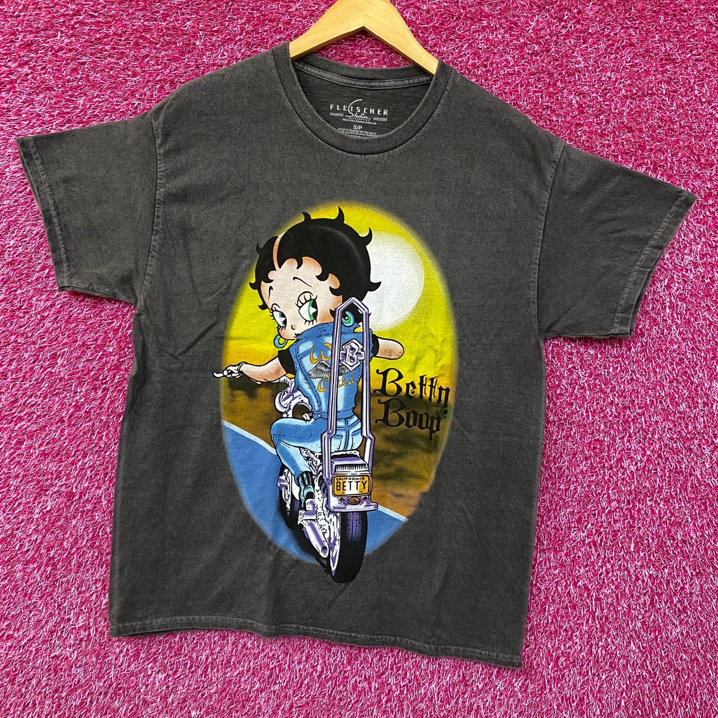 Betty Boop Wild Child Motorcycle Biker Graphic T-Shirt Small
